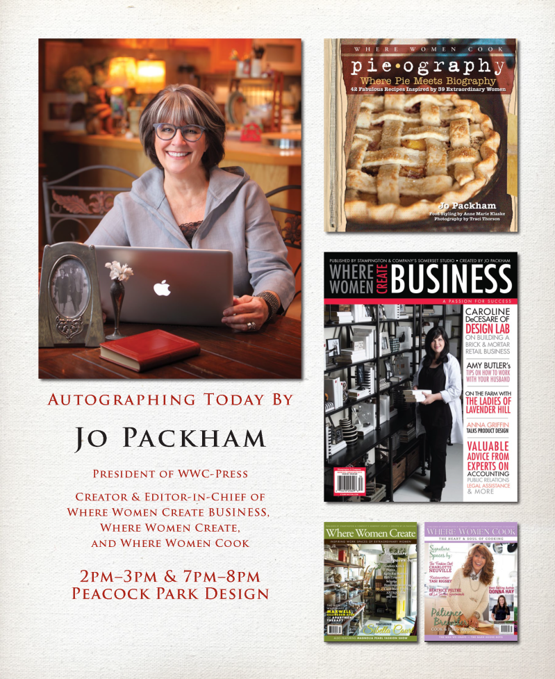 jo packham autograph signing at peacock park designs